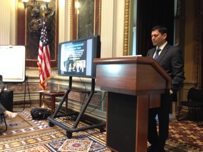 Professor Ashish Goel at the White House conference on participatory budgeting